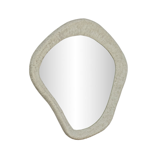 Orpheus 35"X31" Ribbed Faux Stone Wall Mirror - Default Variant