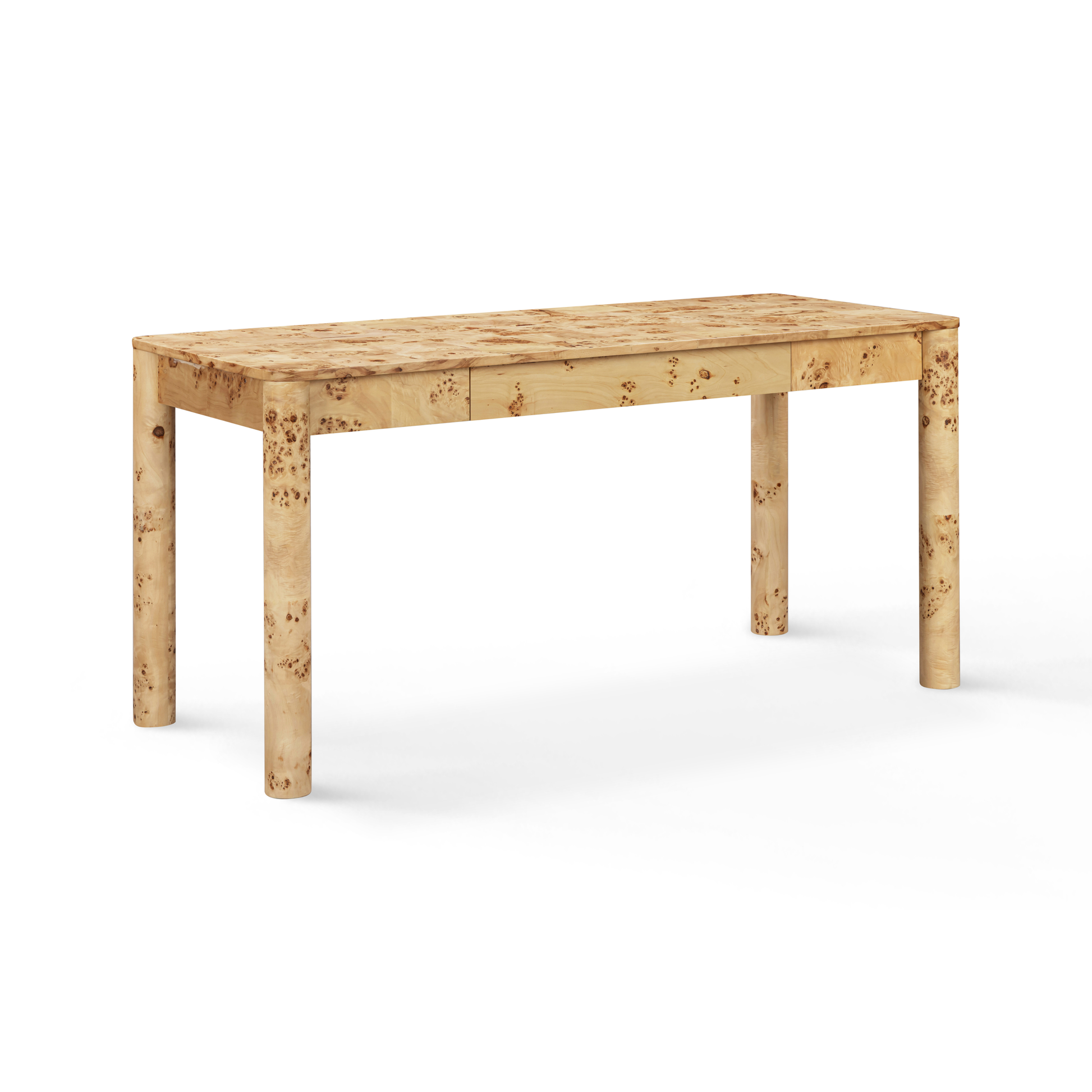 Berri 60" Natural Burl 3-Drawer Work Desk - Default Variant