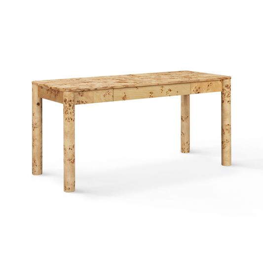 Berri 60" Natural Burl 3-Drawer Work Desk - Default Variant