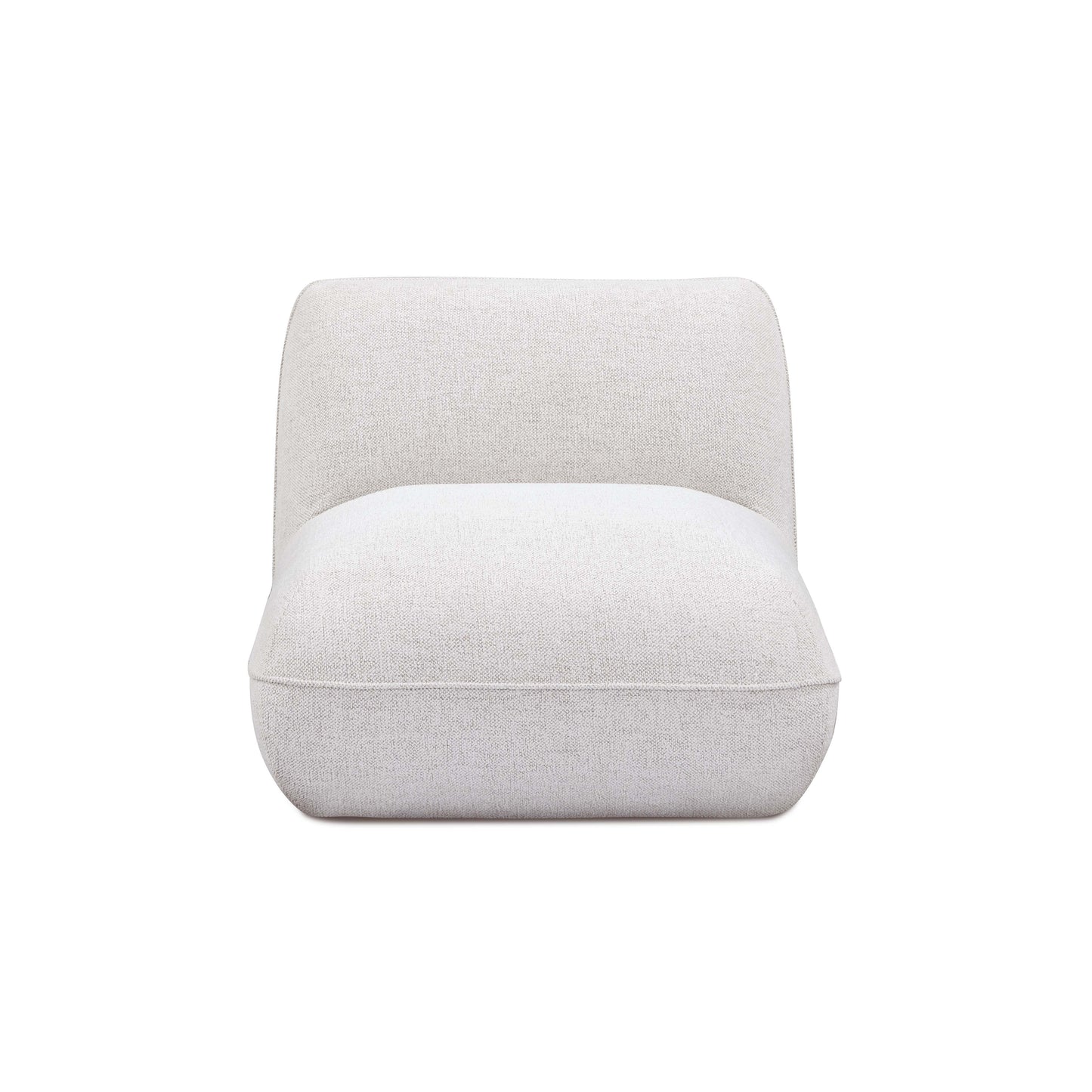 Arezza Stone White Contract-Grade Basketweave Chenille Armless Chair - Default Variant