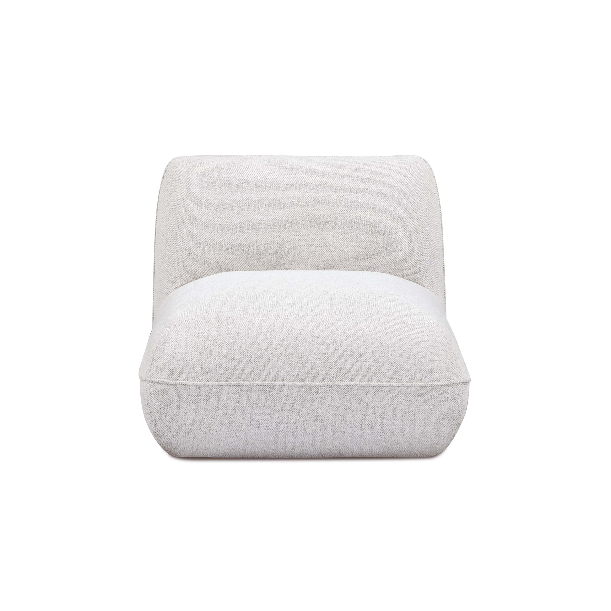 Arezza Stone White Contract-Grade Basketweave Chenille Armless Chair - Default Variant