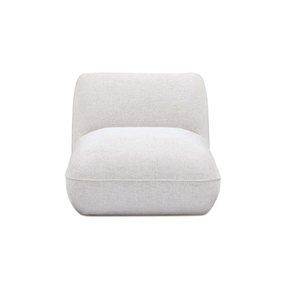 Arezza Stone White Contract-Grade Basketweave Chenille Armless Chair - Default Variant