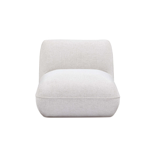 Arezza Stone White Contract-Grade Basketweave Chenille Armless Chair - Default Variant