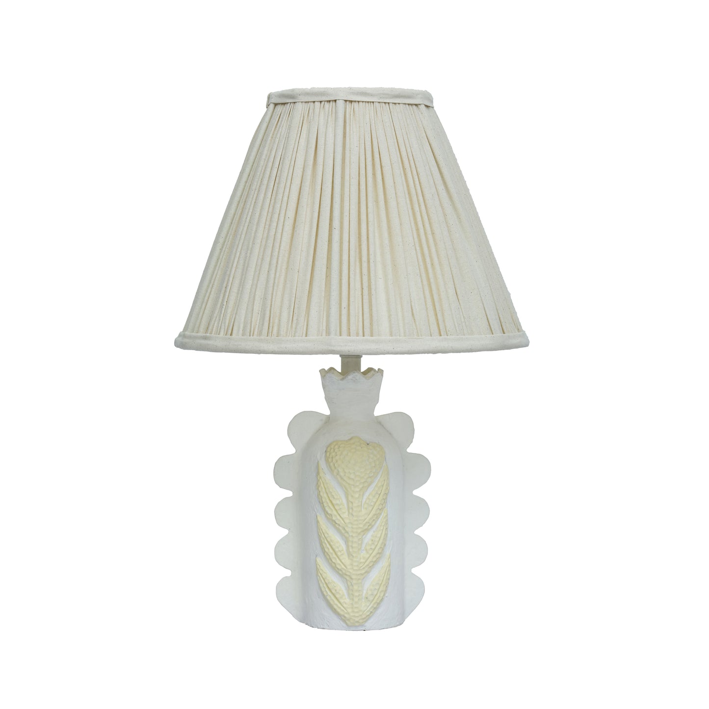 Edith Scalloped Papier Mache Flower Pleated Table Lamp