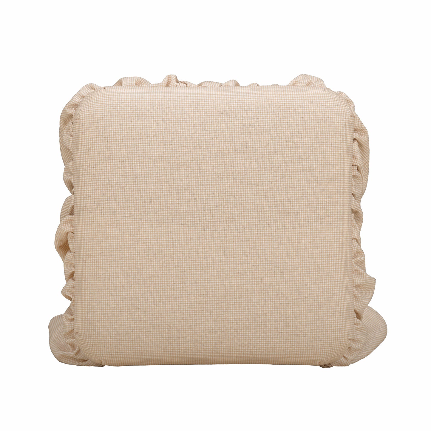 Gertrude Yellow Gingham Performance Linen Skirted Ottoman