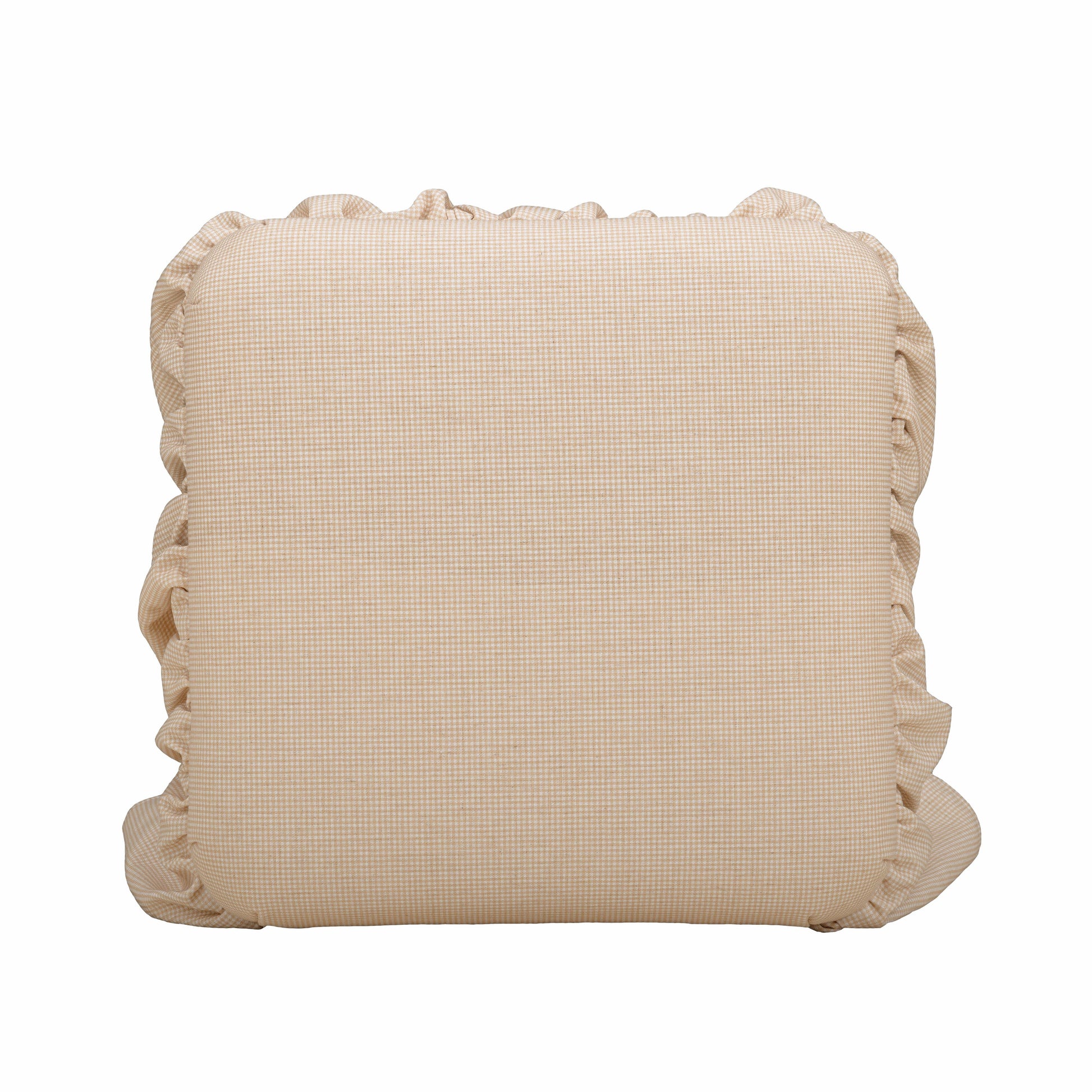 Gertrude Yellow Gingham Performance Linen Skirted Ottoman
