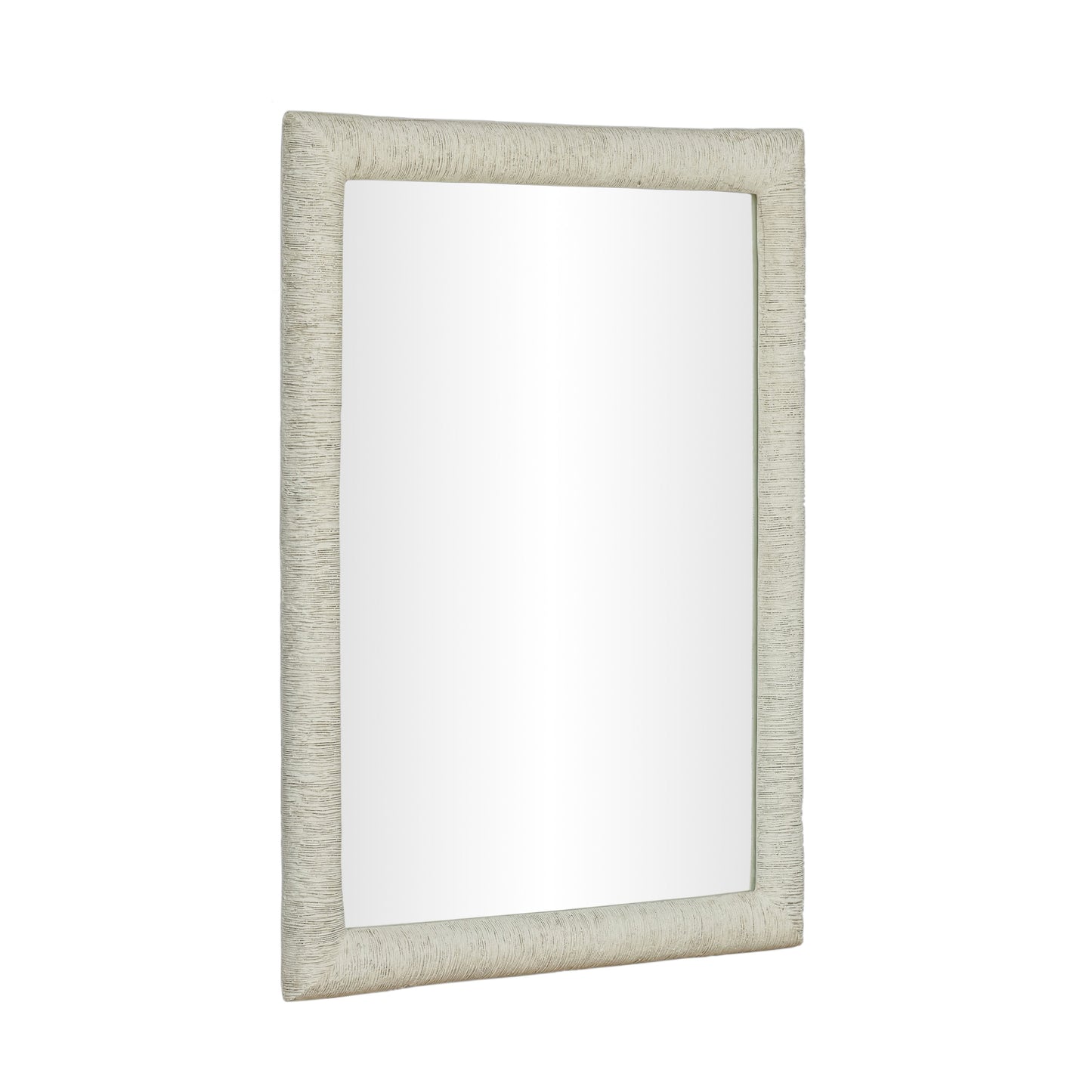 Orpheus 34"X47" Ribbed Faux Stone Rectangular Wall Mirror - Default Variant