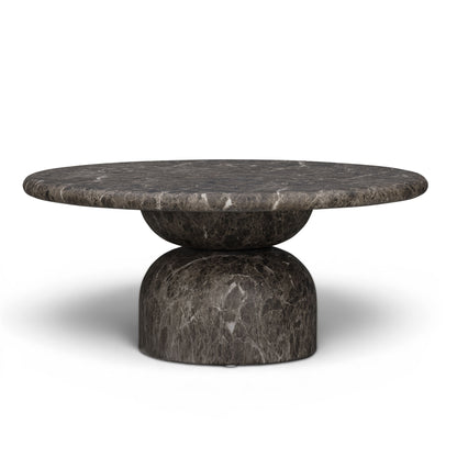 Cynthia 36" Concrete Indoor/Outdoor Coffee Table - Dark Emperador Marble