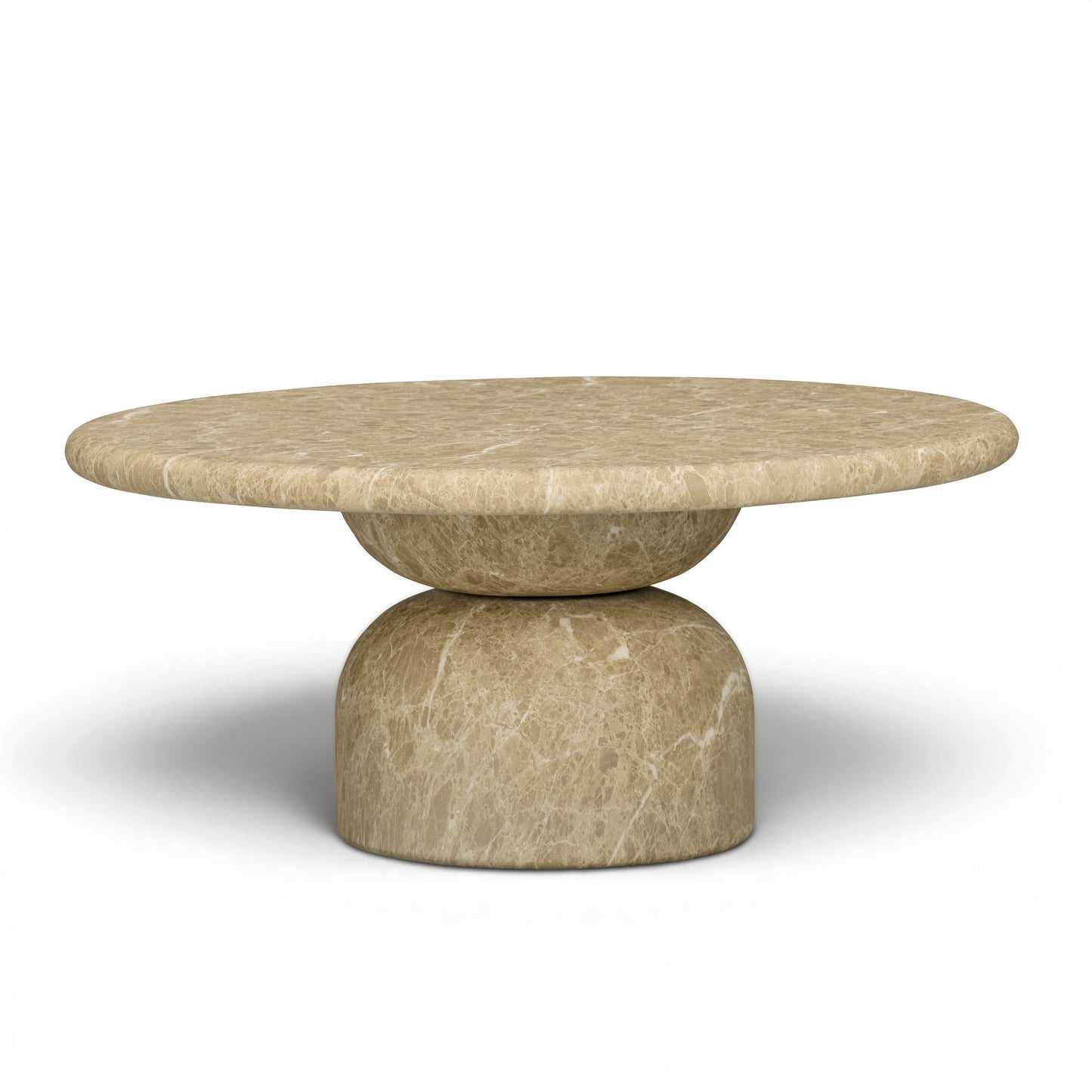 Cynthia 36" Concrete Indoor/Outdoor Coffee Table - Light Emperador Marble