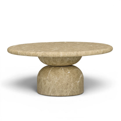 Cynthia 36" Concrete Indoor/Outdoor Coffee Table - Light Emperador Marble