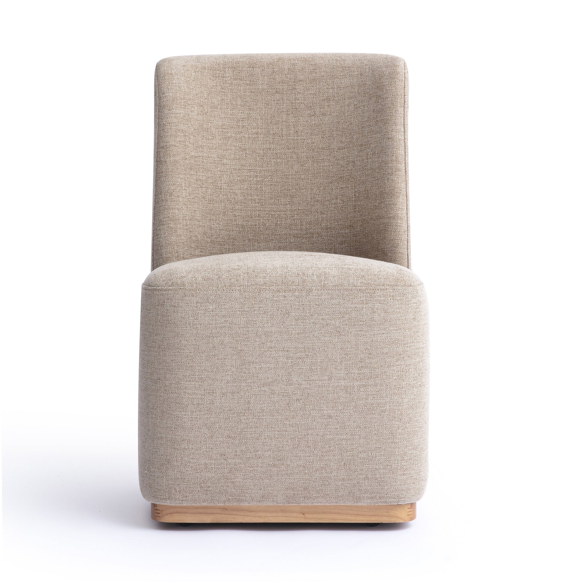 Melissa Performance Fabric Rolling Dining Chair - Tan