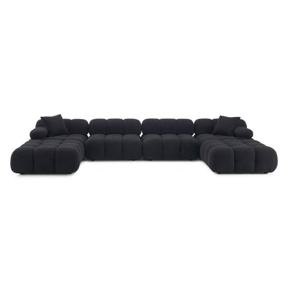Calliope 6-piece Performance Modular U-Sectional - Black