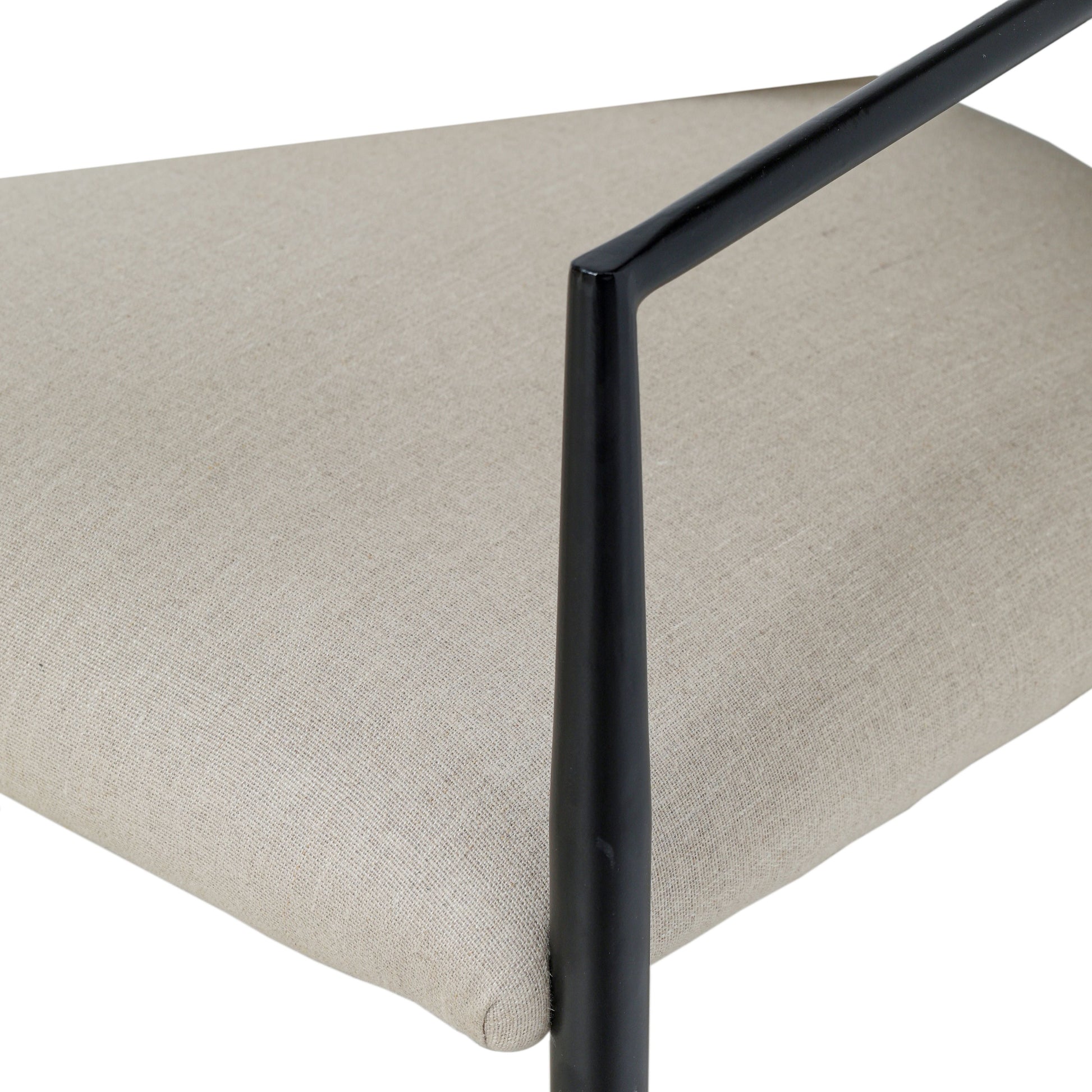 Forte Cream Linen Forged Iron Dining Chair