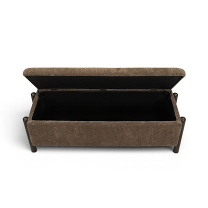 Abby 52" Nubby Fabric Storage Bench