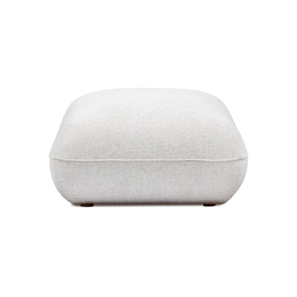 Arezza Stone White Contract-Grade Basketweave Chenille Ottoman - Default Variant