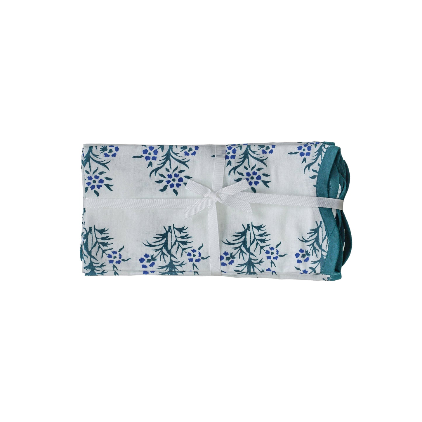 Crissy Cotton Canvas Printed Napkins - Set of 4 - Blue Cornflower