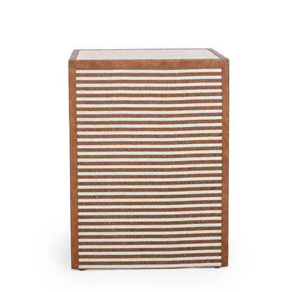 Kora 18" Cotton Jute 1-Drawer Contract-Grade Nightstand