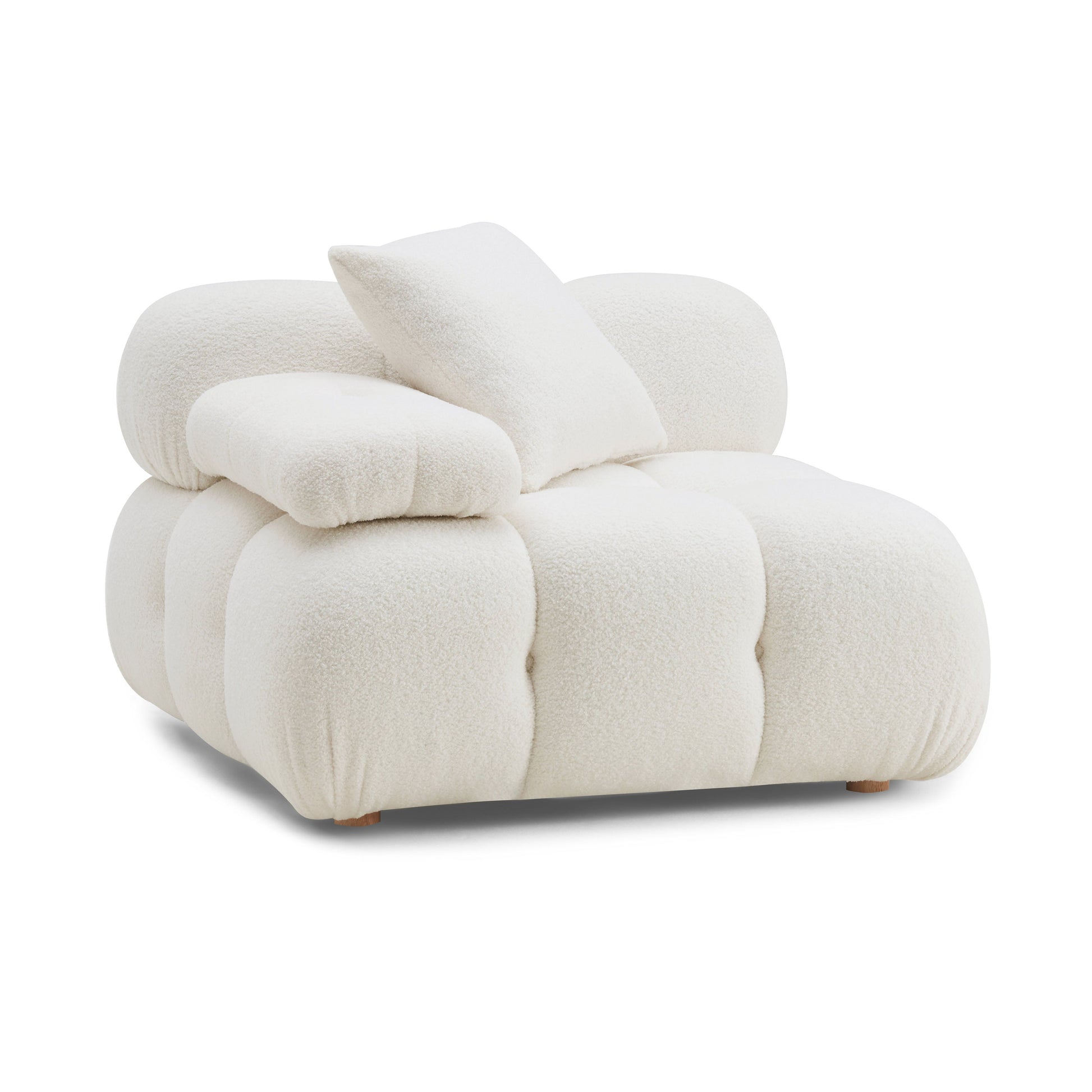 Calliope Performance Vegan Shearling Modular Corner Chair - Cream