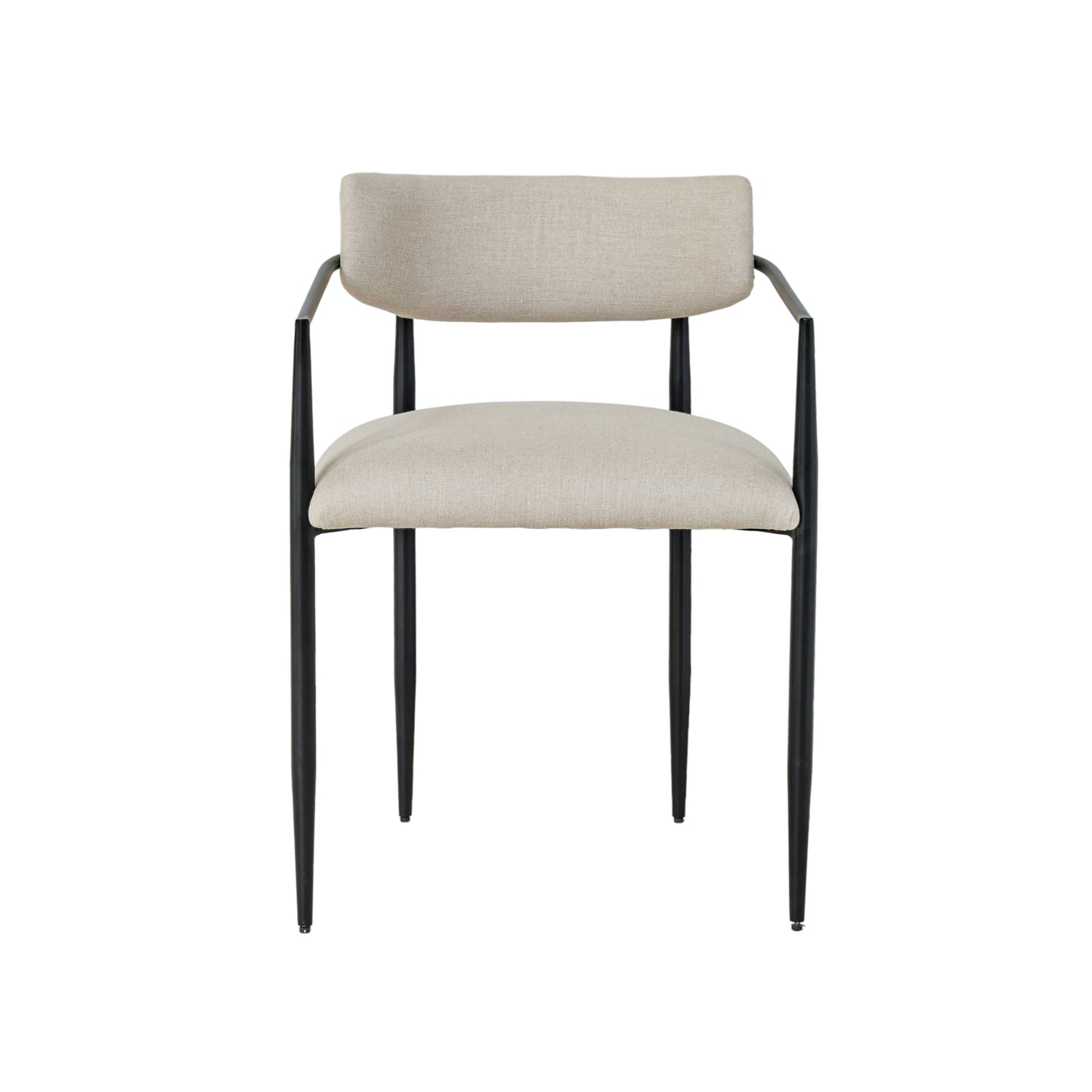 Forte Cream Linen Forged Iron Dining Chair - Default Variant
