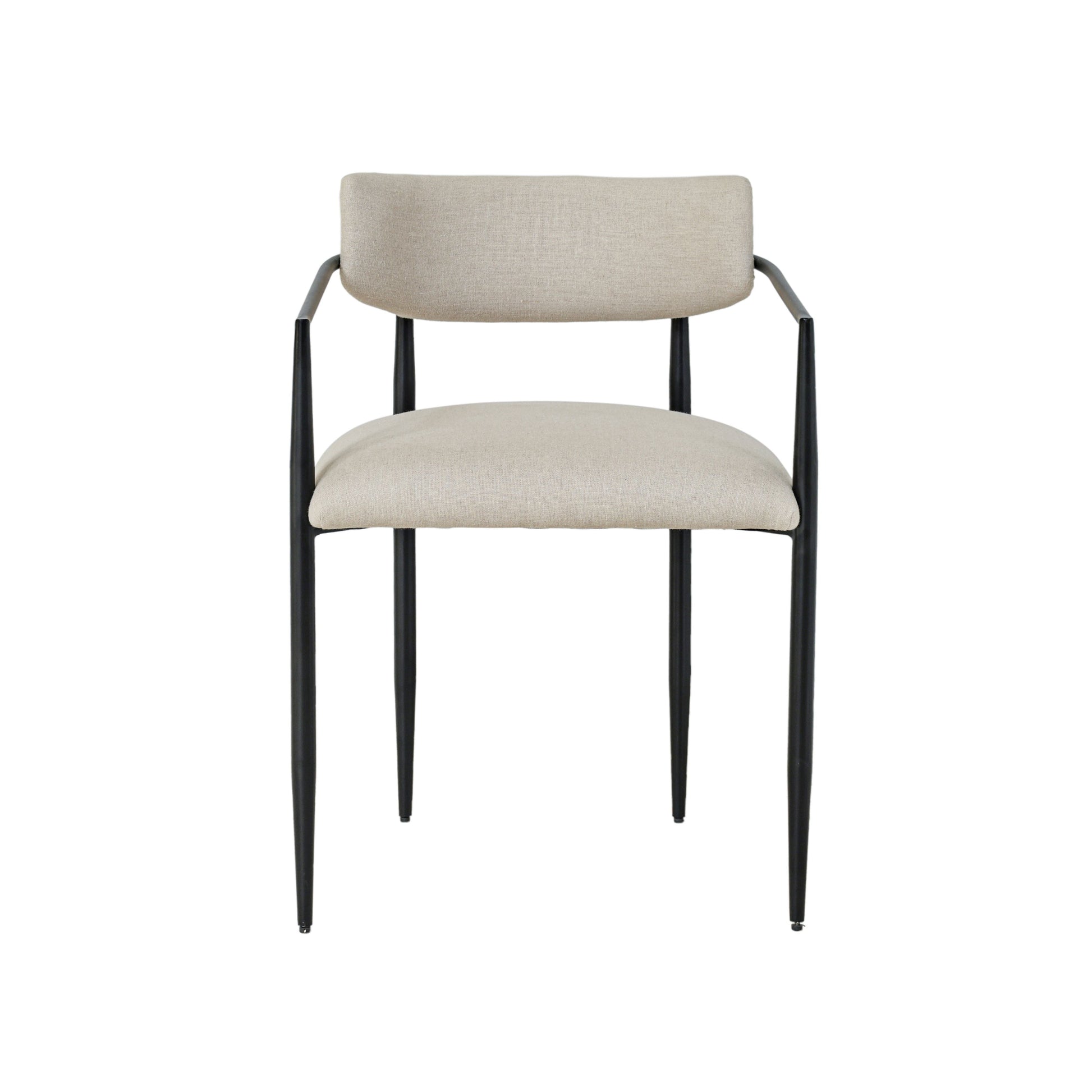 Forte Cream Linen Forged Iron Dining Chair - Default Variant