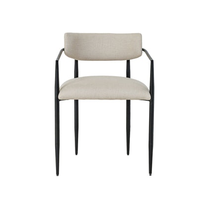 Forte Cream Linen Forged Iron Dining Chair - Default Variant