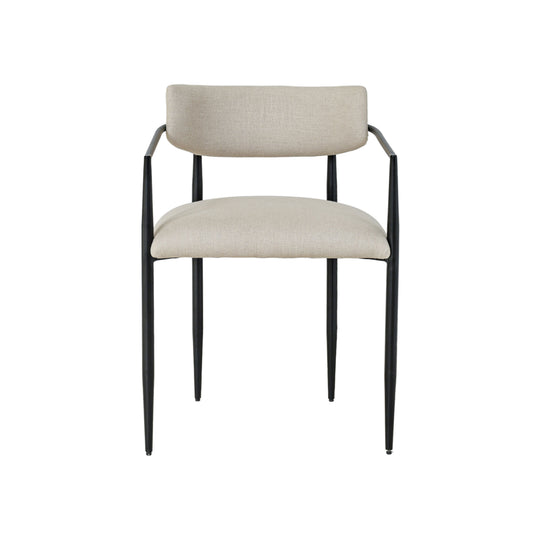 Forte Cream Linen Forged Iron Dining Chair - Default Variant