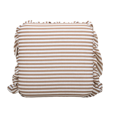 Gertrude Striped Performance Linen Skirted Ottoman