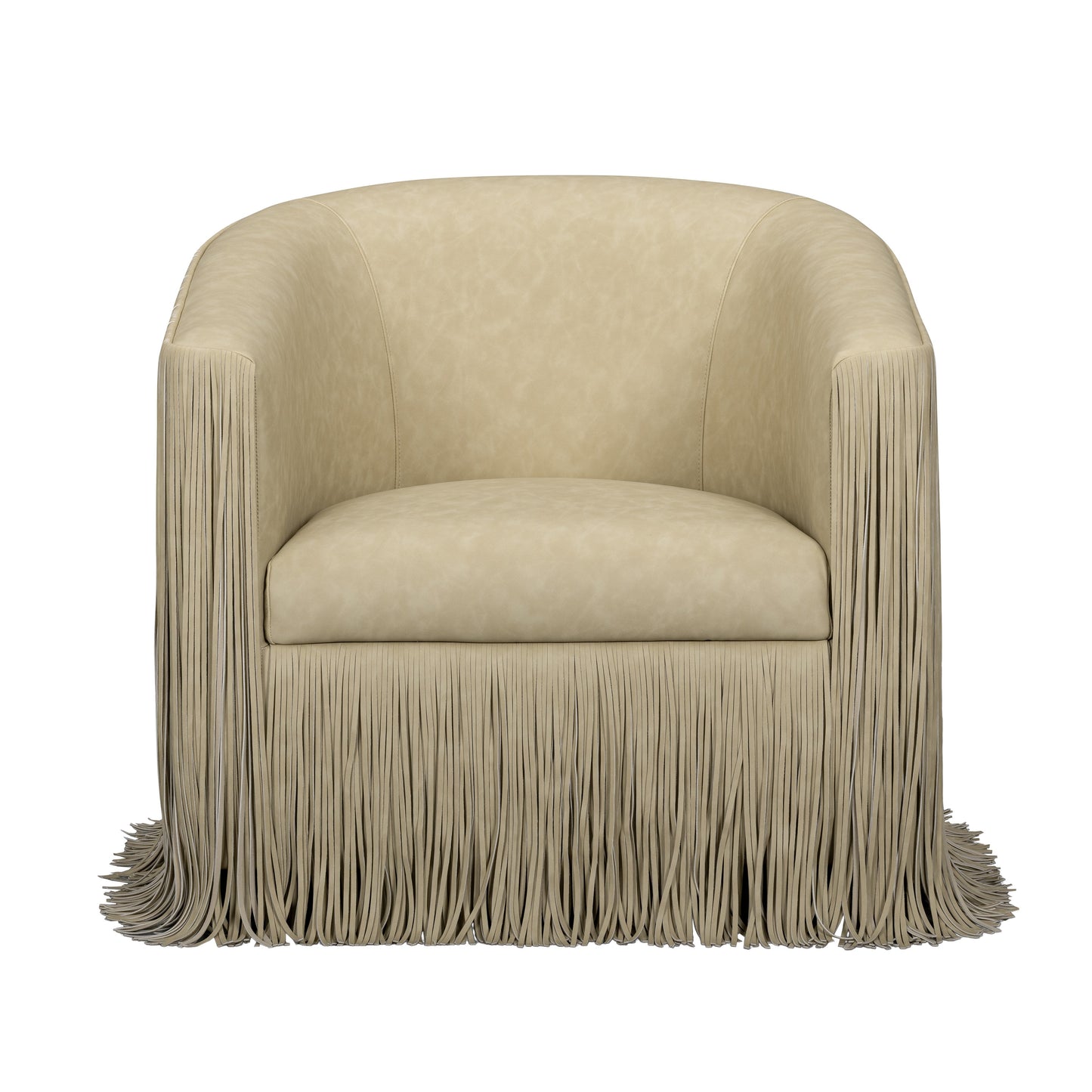 Shag Me Performance Vegan Leather Swivel Accent Chair - Tan