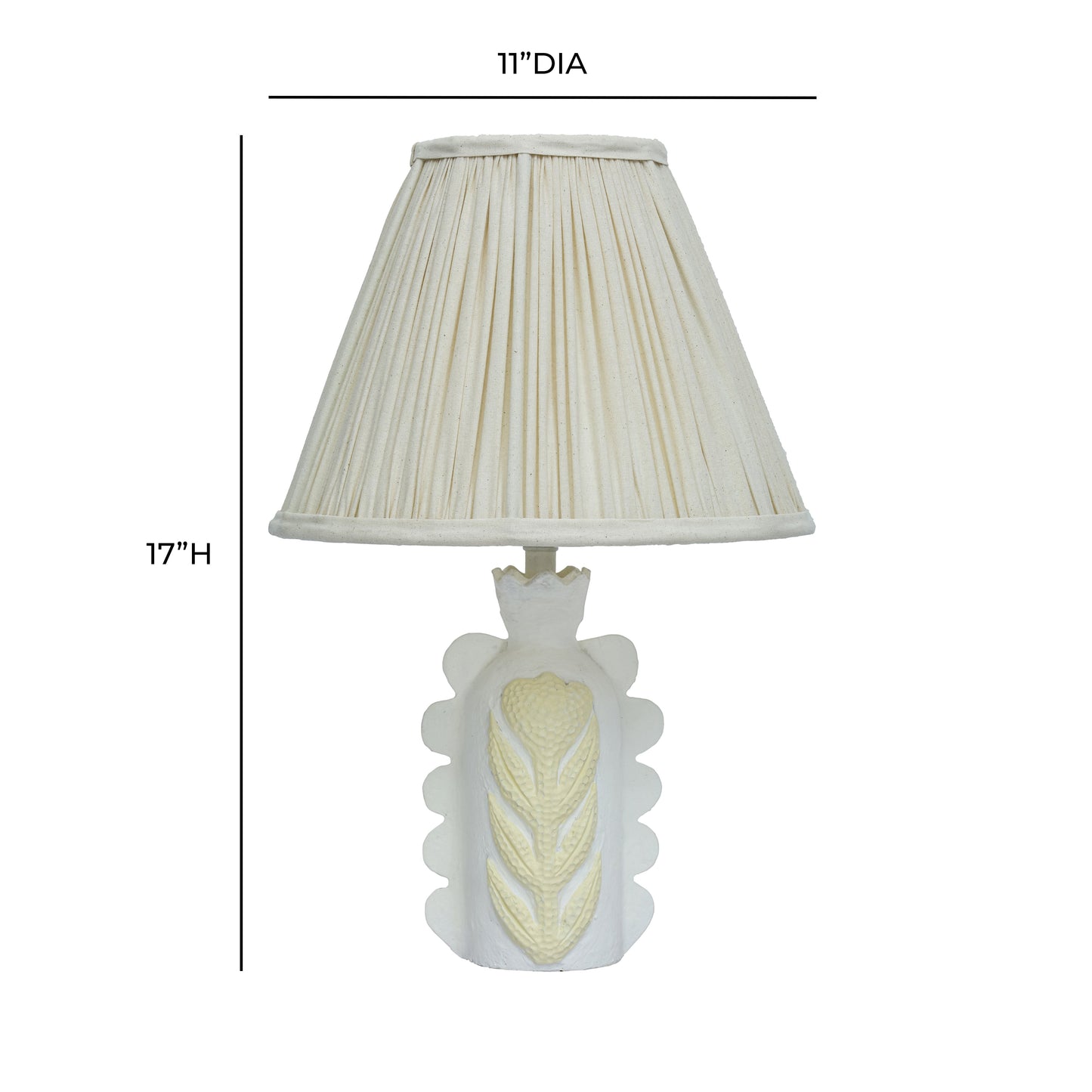 Edith Scalloped Papier Mache Flower Pleated Table Lamp