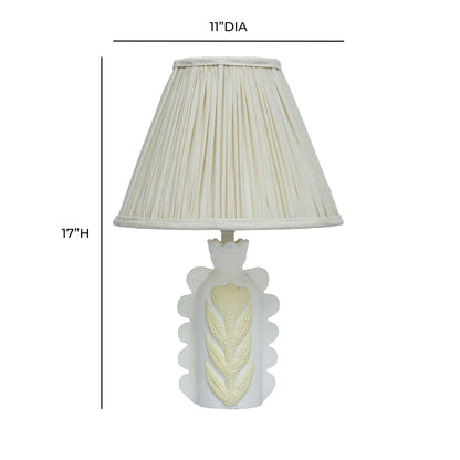 Edith Scalloped Papier Mache Flower Pleated Table Lamp