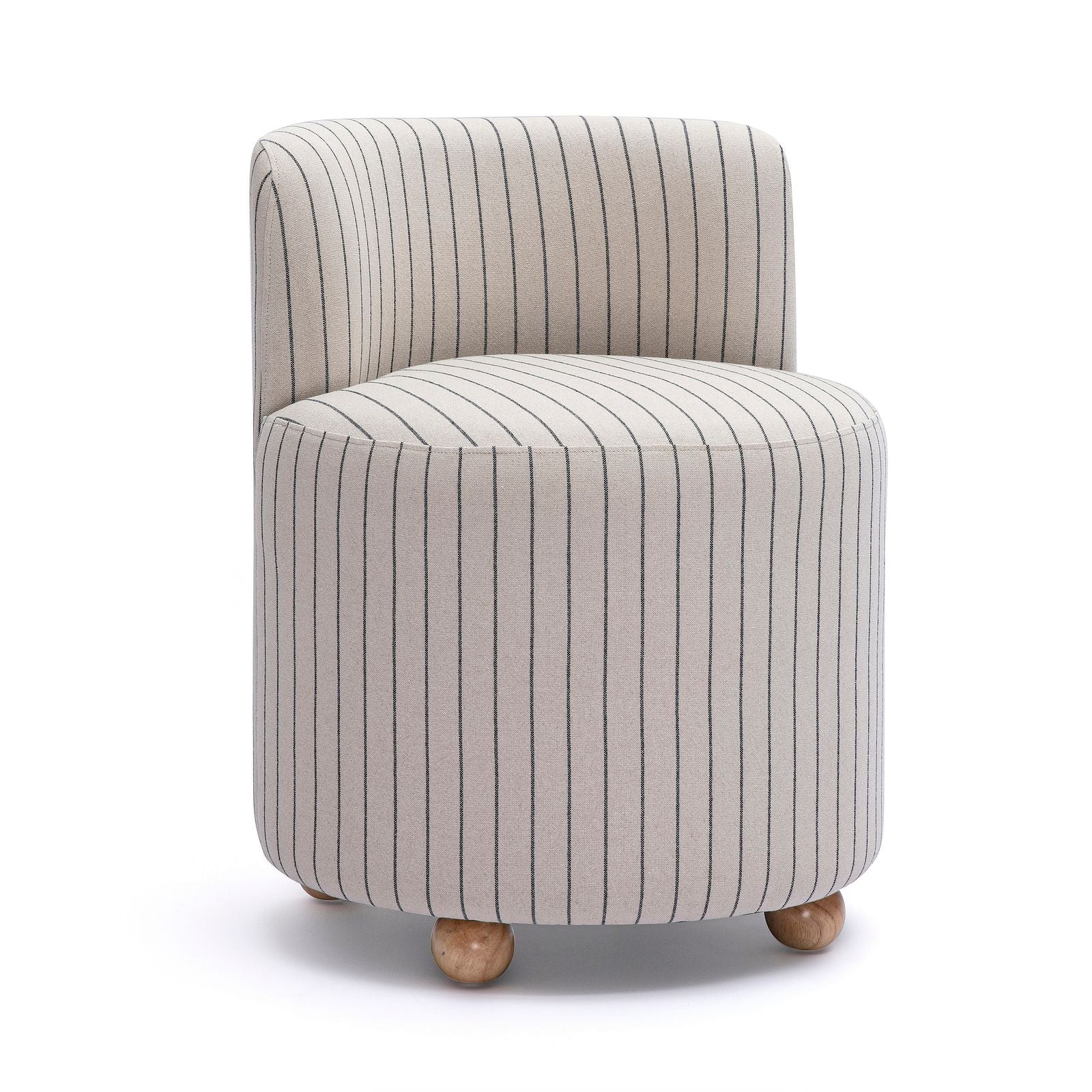 Hakuna Black and White Striped Linen Desk Chair - Default Variant