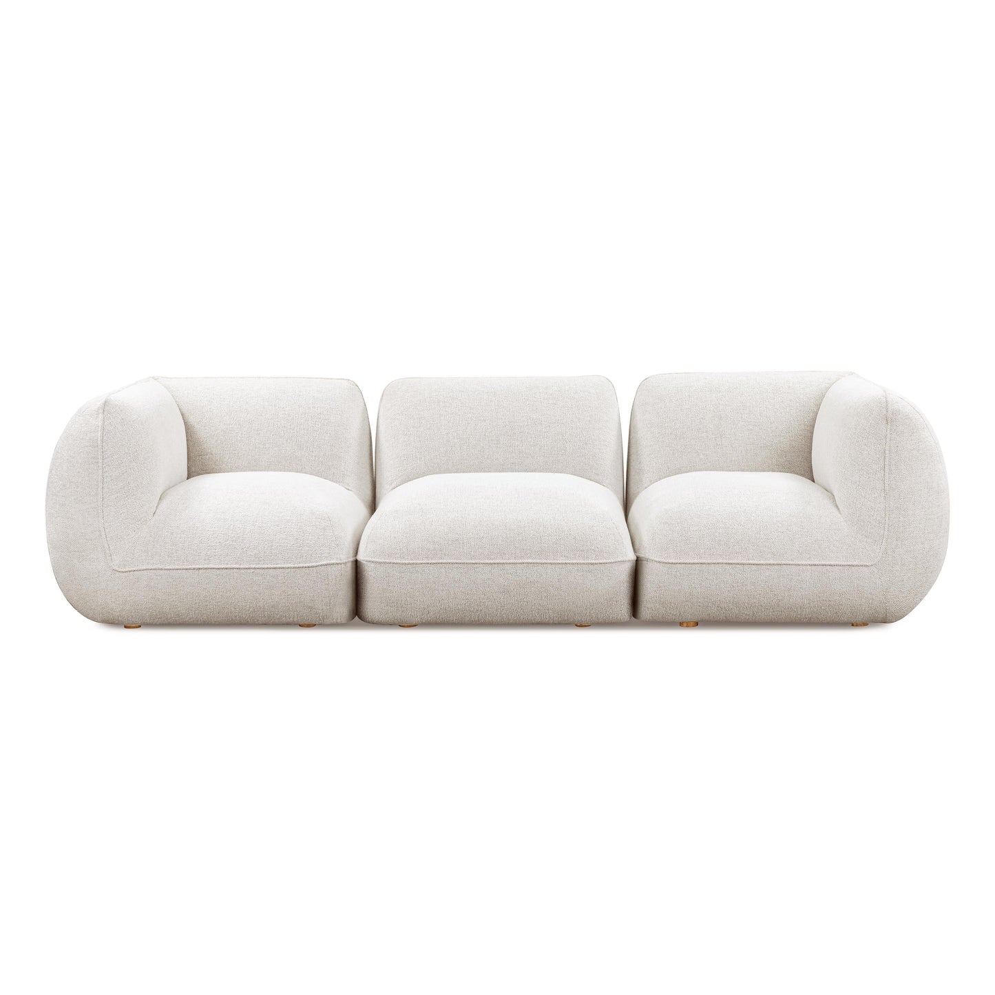 Arezza 115" Stone White Contract-Grade Basketweave Chenille Modular Sofa - Default Variant