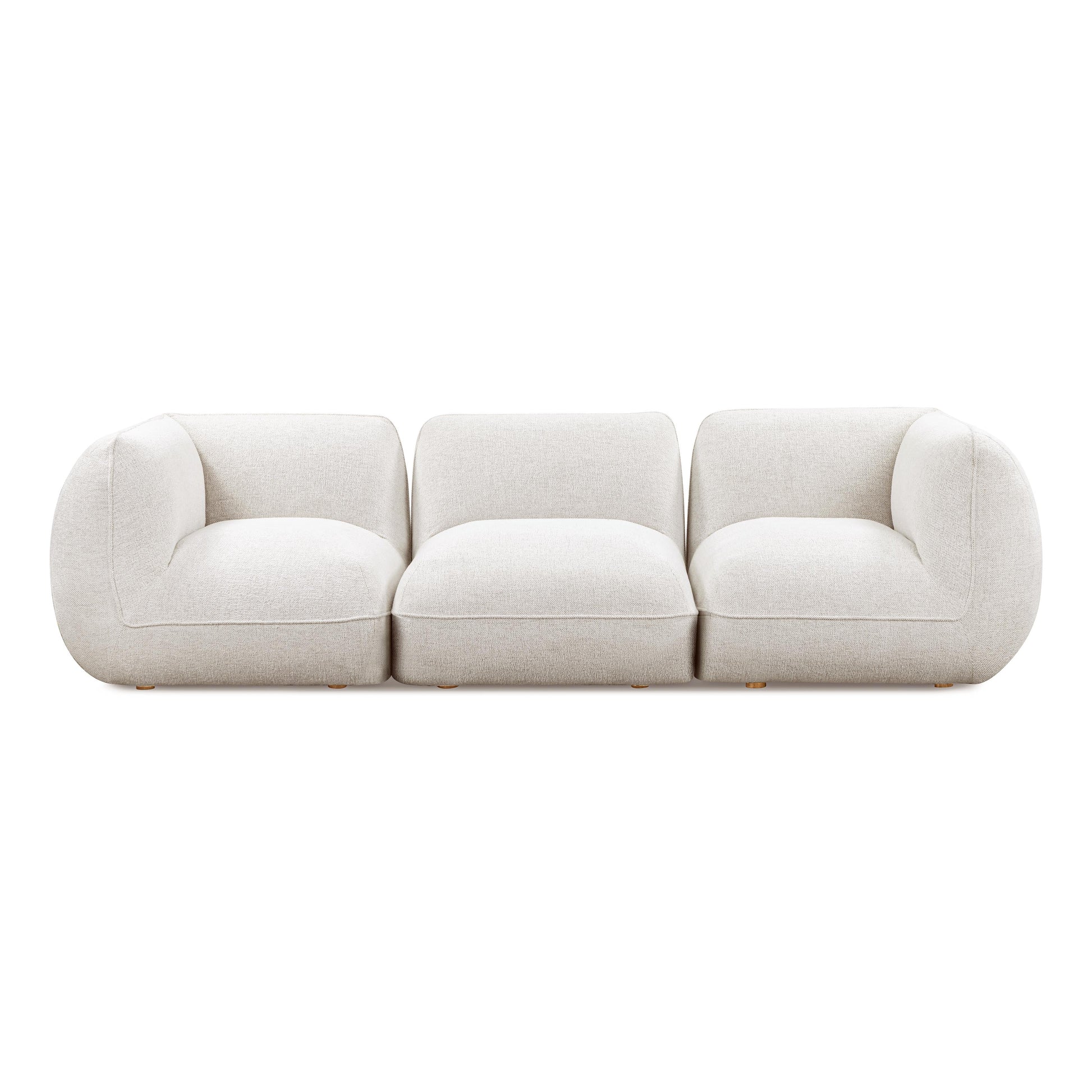 Arezza 115" Stone White Contract-Grade Basketweave Chenille Modular Sofa - Default Variant