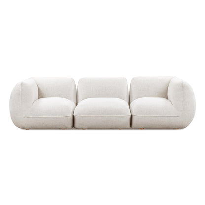 Arezza 115" Stone White Contract-Grade Basketweave Chenille Modular Sofa - Default Variant