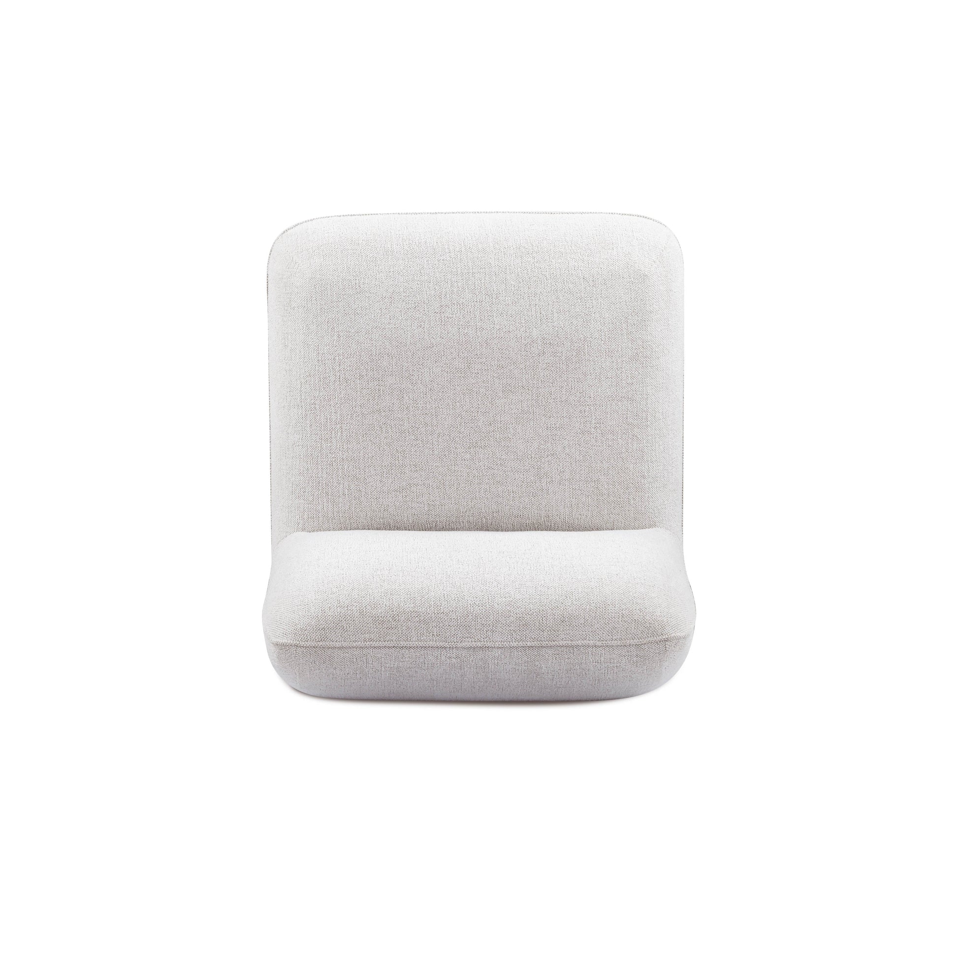 Arezza Stone White Contract-Grade Basketweave Chenille Armless Chair
