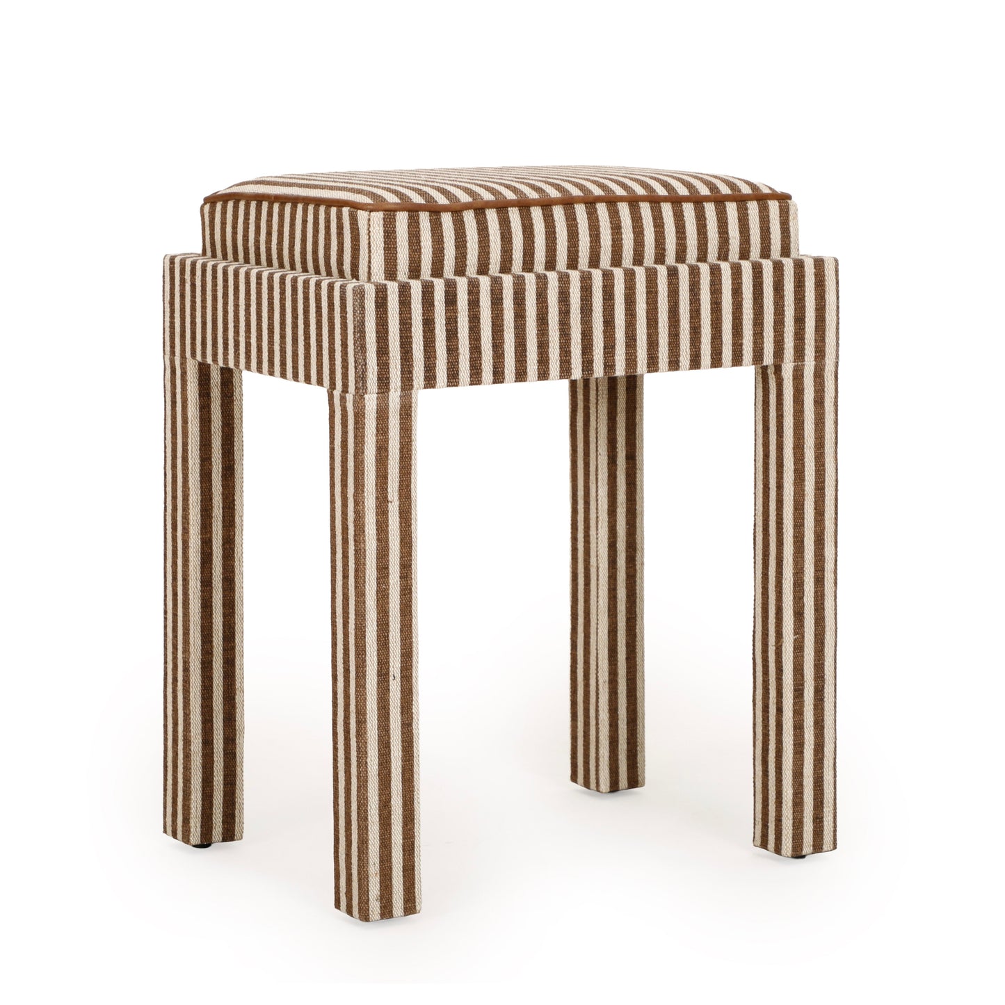 Kora Cotton Jute Contract-Grade Accent Stool - Brown