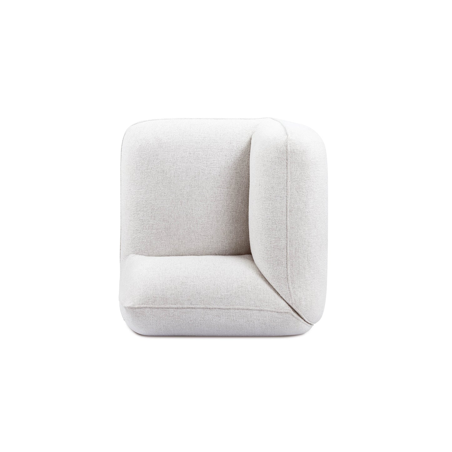 Arezza Stone White Contract-Grade Basketweave Chenille Corner Chair