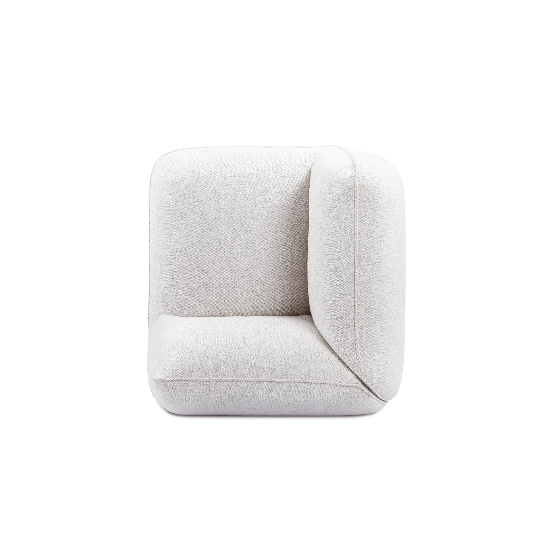 Arezza Stone White Contract-Grade Basketweave Chenille Corner Chair