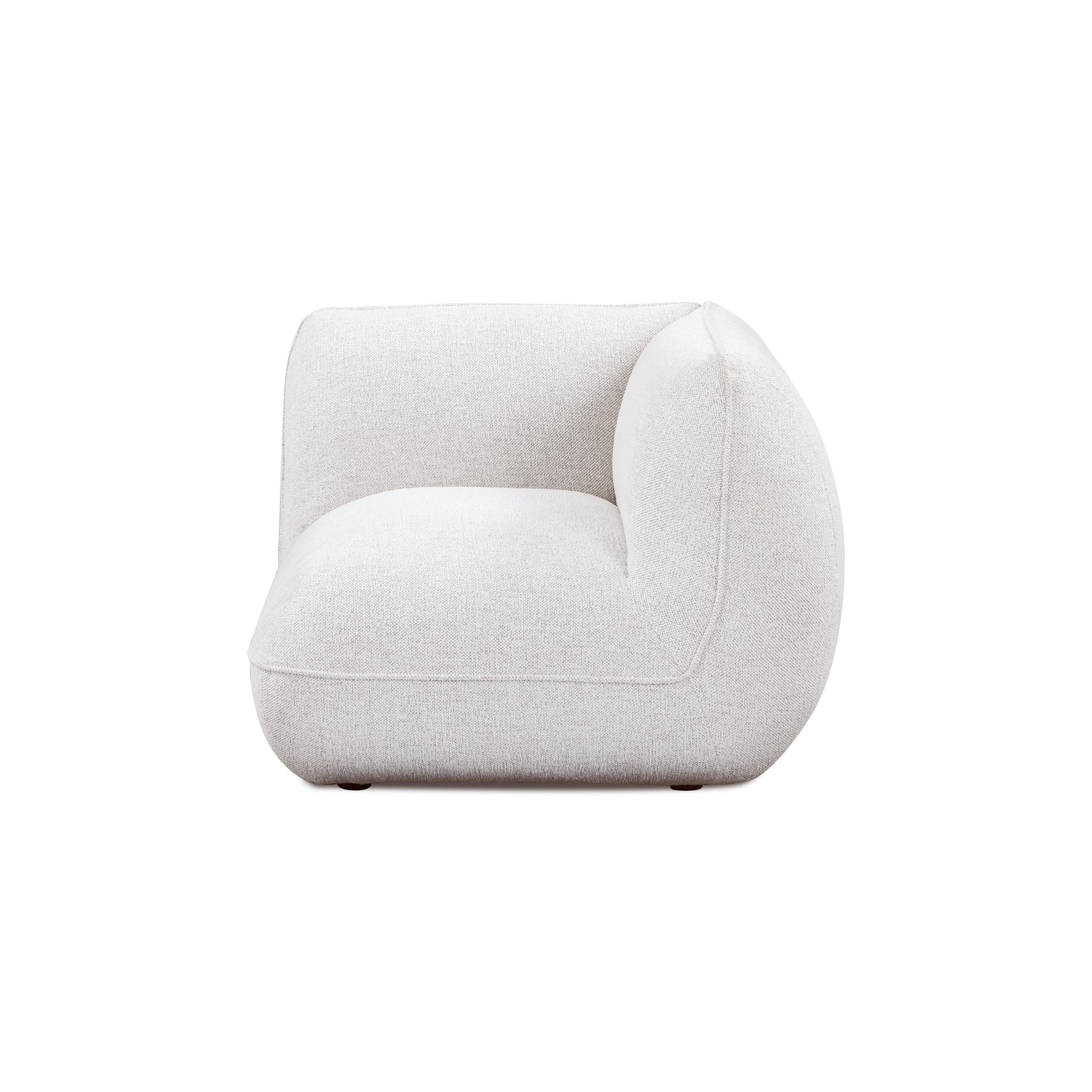 Arezza Stone White Contract-Grade Basketweave Chenille Corner Chair - Default Variant