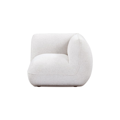 Arezza Stone White Contract-Grade Basketweave Chenille Corner Chair - Default Variant