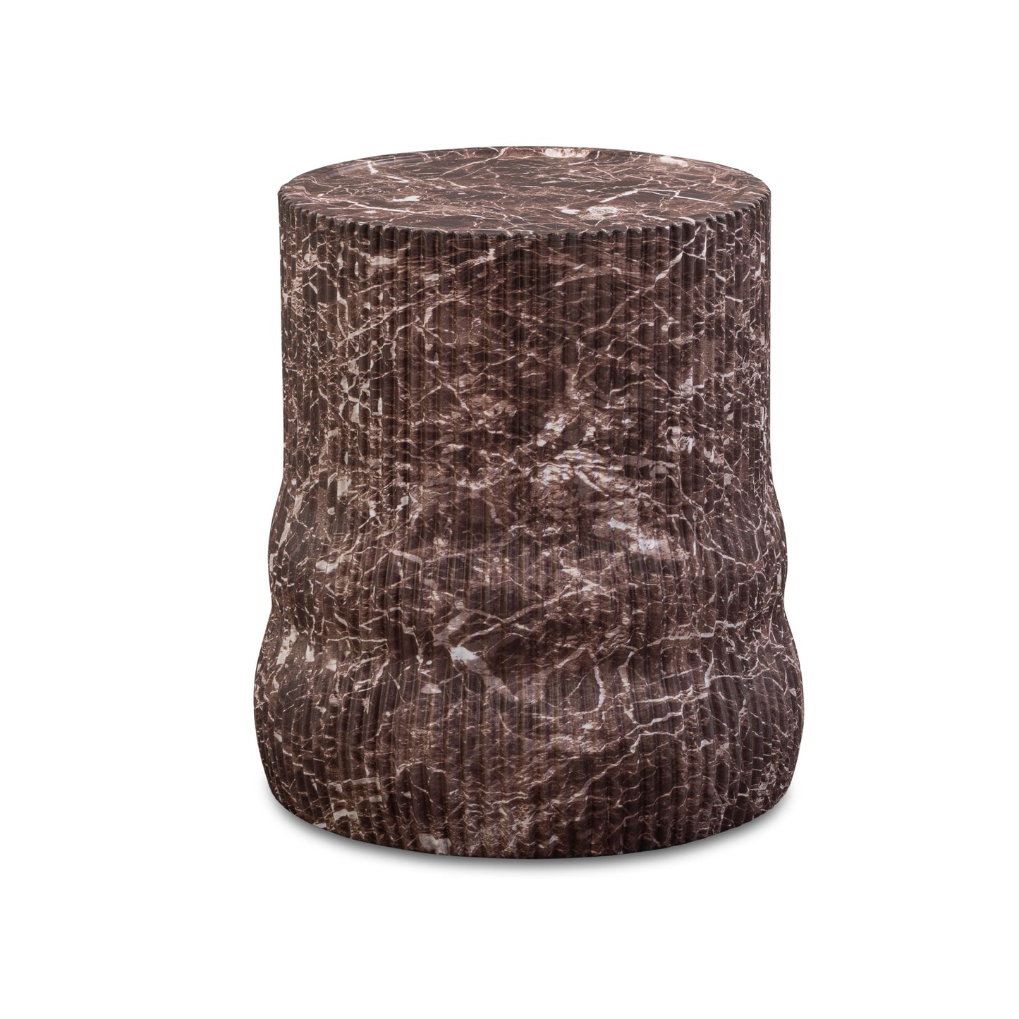 Cilla Red Faux Levanto Marble Indoor/Outdoor Concrete Side Table - Default Variant