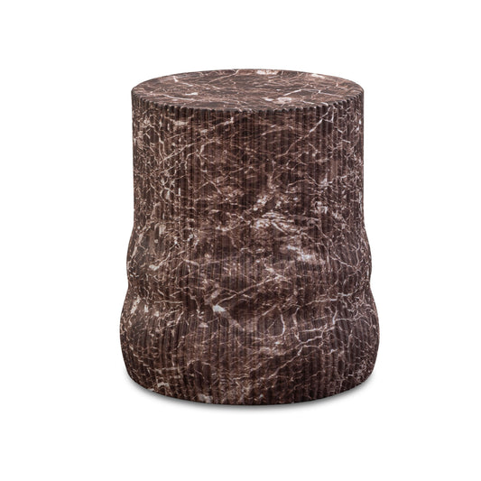 Cilla Red Faux Levanto Marble Indoor/Outdoor Concrete Side Table - Default Variant