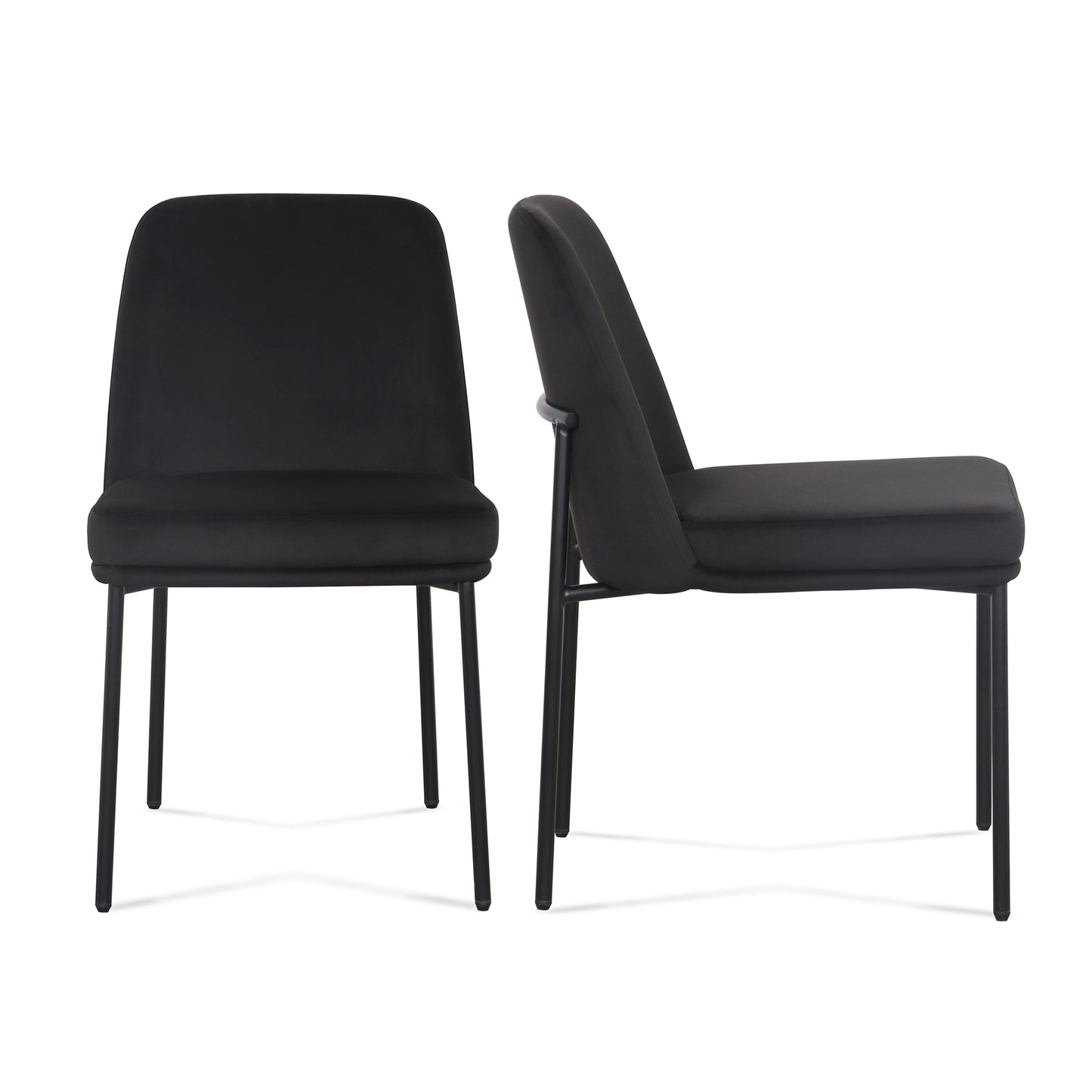 Sydney Performance Velvet Dining Chair - Set of 2 - Black