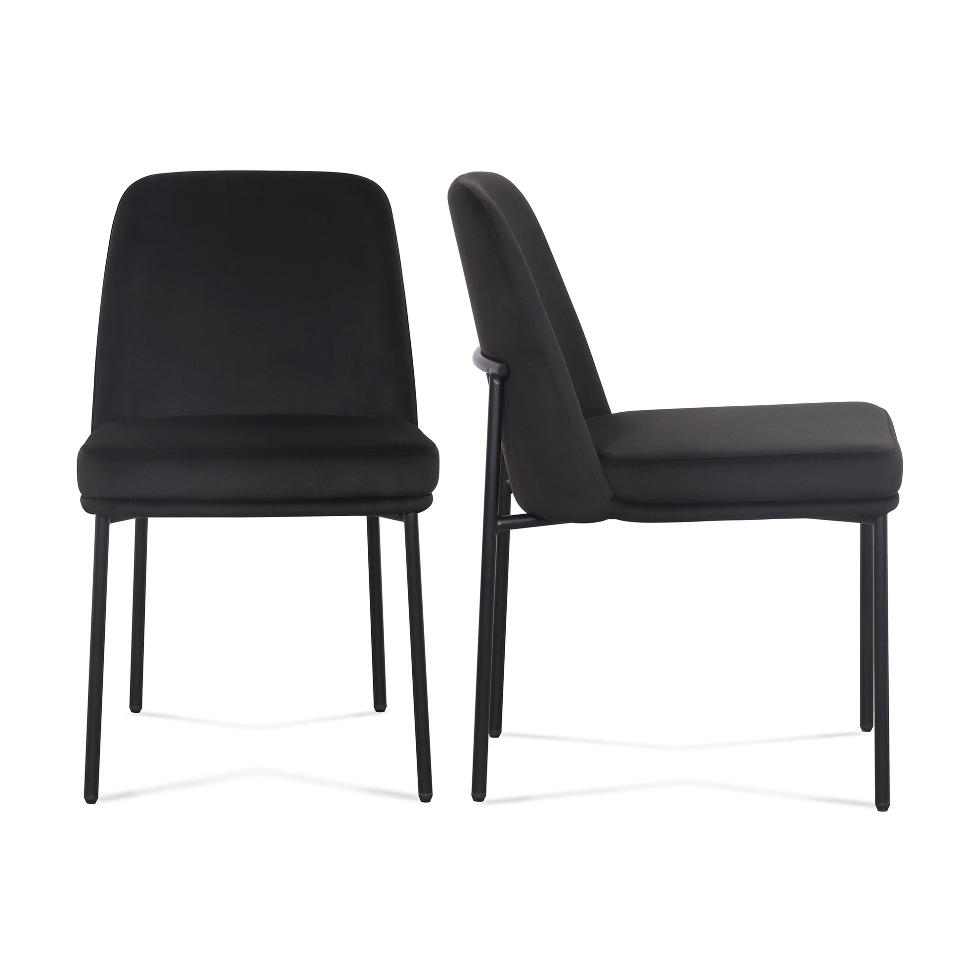 Sydney Performance Velvet Dining Chair - Set of 2 - Black