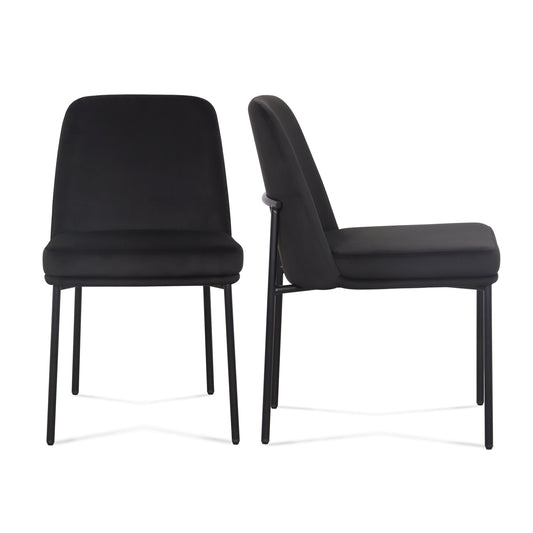 Sydney Performance Velvet Dining Chair - Set of 2 - Black