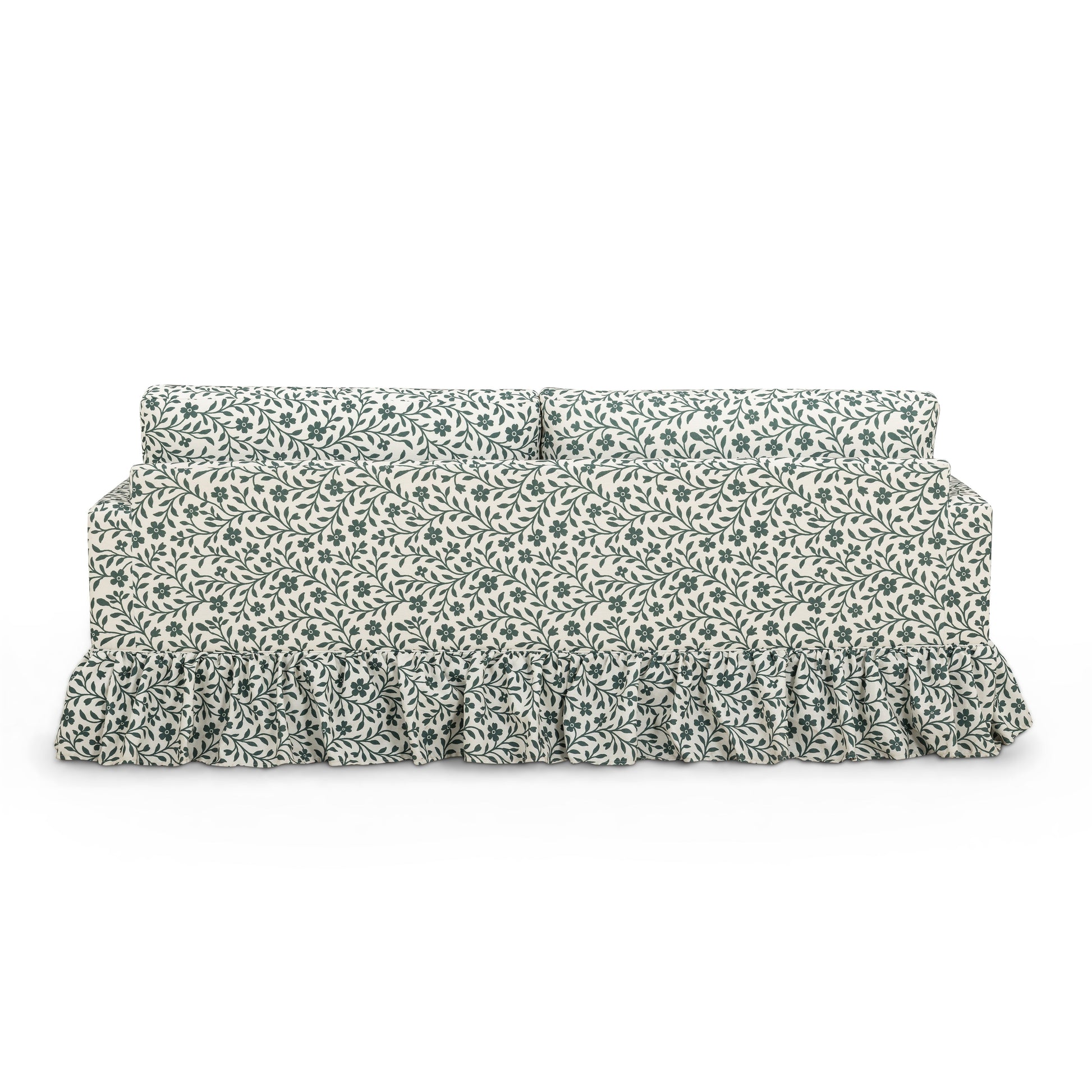 Gertrude 90" Floral Performance Linen Weave Sofa