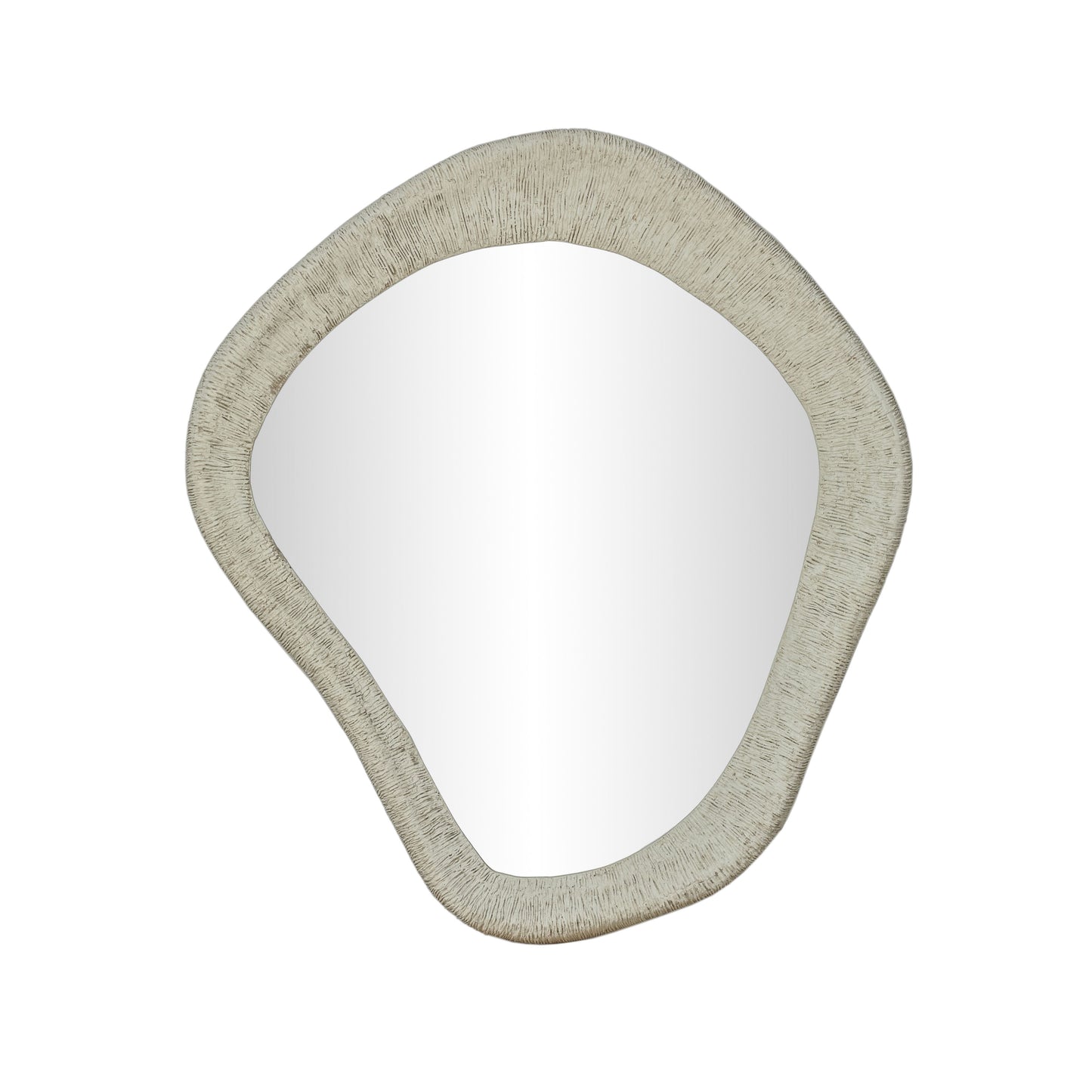Orpheus 35"X31" Ribbed Faux Stone Wall Mirror
