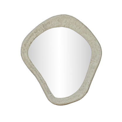 Orpheus 35"X31" Ribbed Faux Stone Wall Mirror