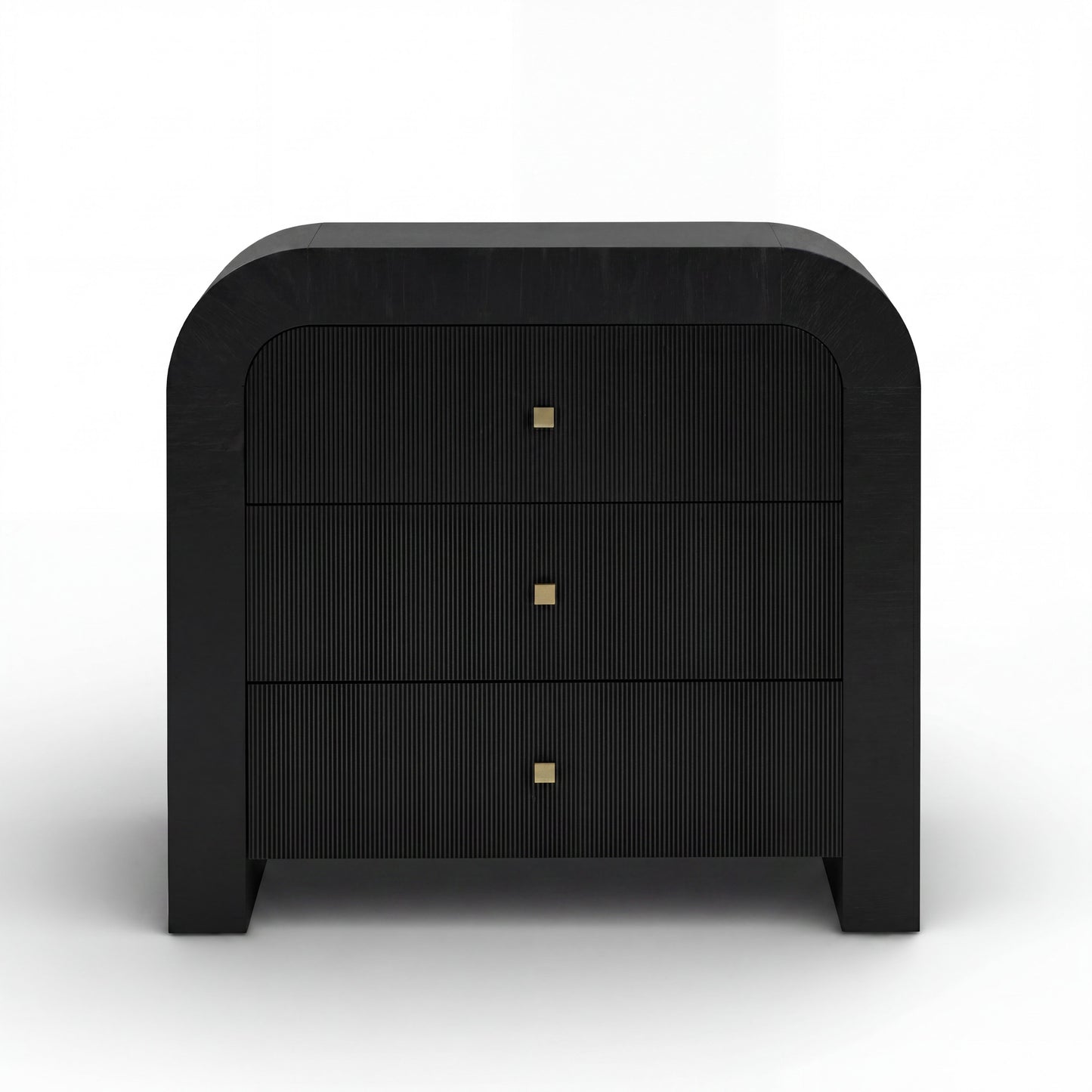 Hump 38" Arched 3-Drawer Bedside Chest - Black