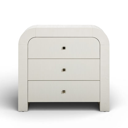 Hump 38" Arched 3-Drawer Bedside Chest - White